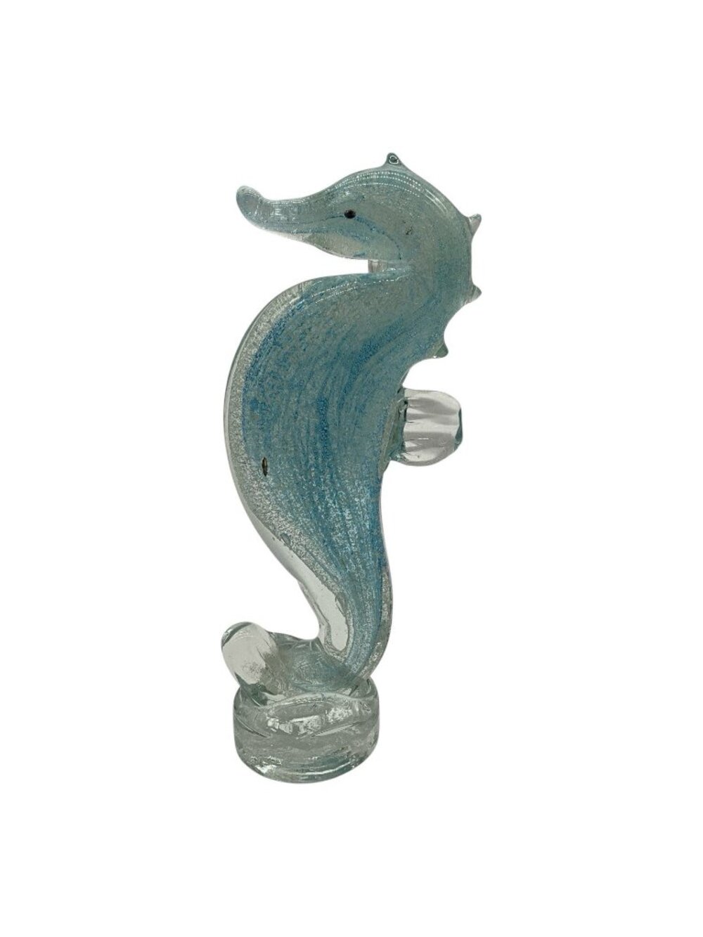 Art Glass Seahorse Glow in the Dark from Beachcombers Coastal Life 7 Inches Tall